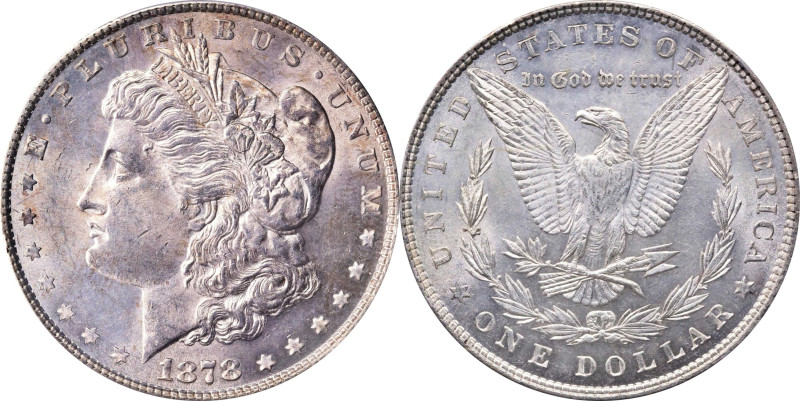 1878 Morgan Silver Dollar. 7 Tailfeathers. Reverse of 1879. MS-61 (PCGS).
PCGS#...