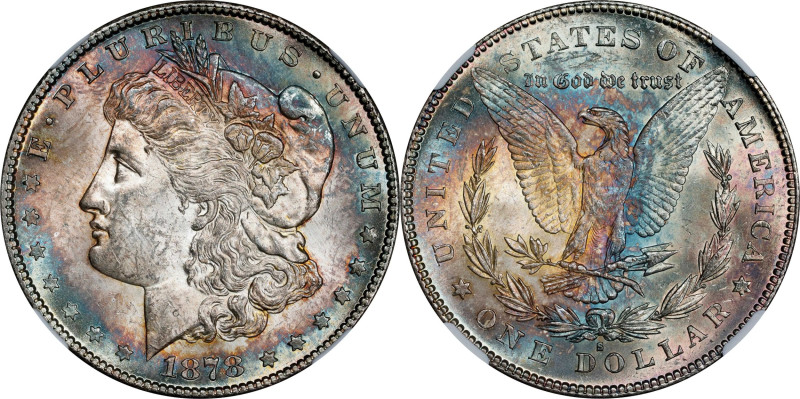 1878-S Morgan Silver Dollar. MS-62 (NGC).
PCGS# 7082. NGC ID: 253R.