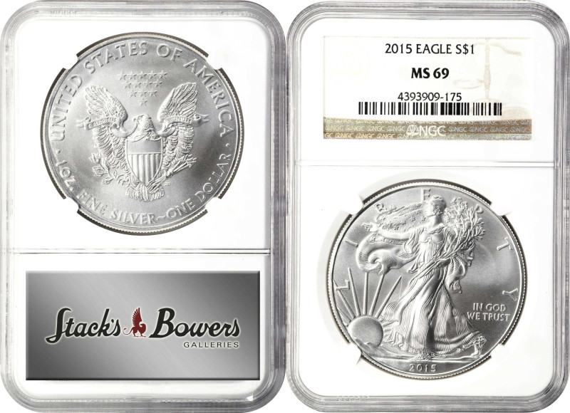 Lot of (3) 2015 Silver Eagles. MS-69 (NGC).
PCGS# 535696. NGC ID: BECK.