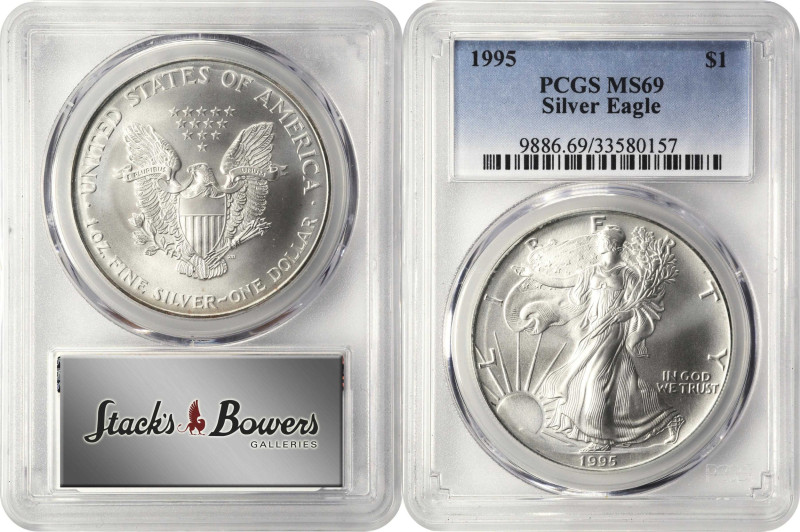 Lot of (2) Certified 1990s Silver Eagles. MS-69.
Included are: 1994 (NGC); and ...