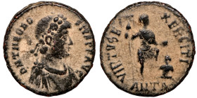 Theodosius I AD 379-395. follis GLORIA ROMANORVM Artifically sand patina

21mm 5,00g