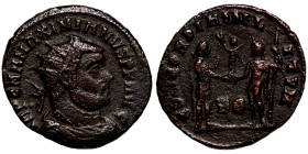 Maximianus. (285-295 AD). Æ Antoninian. Obv: IMP CMA MAXIMIANVS PF AVG. radiate cuirassed bust right. Rev: CONCORDIA MILITVM.

19mm 2,63g