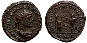 Diocletian, 284-305. Antoninianus (bronze, Antioch. IMP C C VAL DIOCLETIANVS P F AVG

21mm 3,43g