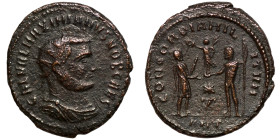 Maximianus. (285-295 AD). Æ Antoninian. Obv: IMP CMA MAXIMIANVS PF AVG. radiate cuirassed bust right. Rev: CONCORDIA MILITVM.

22mm 3,66g