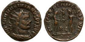 Maximianus. (285-295 AD). Æ Antoninian. Obv: IMP CMA MAXIMIANVS PF AVG. radiate cuirassed bust right. Rev: CONCORDIA MILITVM.

20mm 2,69g