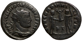 Diocletian, 284-305. Antoninianus (bronze, Antioch. IMP C C VAL DIOCLETIANVS P F AVG

19mm 2,65g