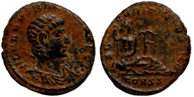 Ancients Roman Imperial
Hannibalianus (AD 335-337). Follis ae Constantinople, 2nd officina, ca. AD 336-337. FL HANNIBALIANO REGI, draped and cuirasse...