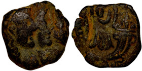 KINGS OF NABATEA. Aretas IV (9 BC-40 AD), with Shaqilath I. Ae. Petra.

15mm 2,43g