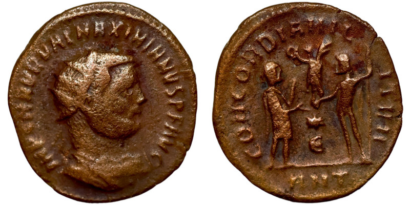 Maximianus. (285-295 AD). Æ Antoninian. Obv: IMP CMA MAXIMIANVS PF AVG. radiate ...