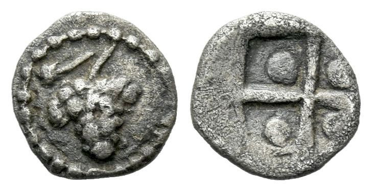 Macedonia, Thraco-Macedonian Tribe. Hemiobol Uncertain mint circa 500, AR 8.00 m...