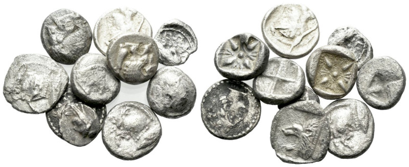 Cilicia, Large lot of 10 silver fractions IV century, AR 12.00 mm., 8.89 g.
Lar...