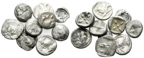 Cilicia, Large lot of 10 silver fractions IV century