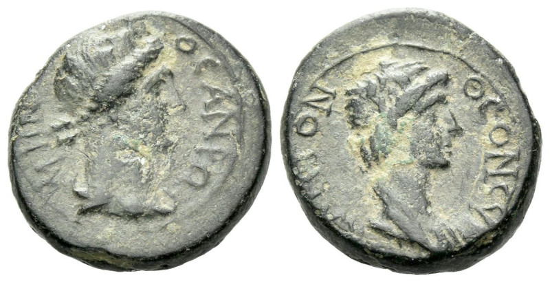 Mysia, Pergamum Pseudo-autonomous issue. Bronze circ 40-60, Æ , 3.74 g.
ΘЄON CY...