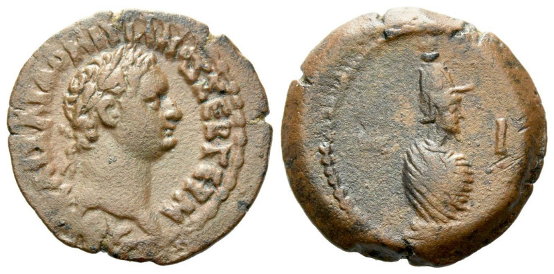 Egypt, Alexandria Domitian, 81-96 Obol circa 90-91 (year 10), Æ 19.10 mm., 4.46 ...