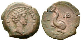 Egypt, Alexandria Marcus Aurelius as Caesar, 139-161. Obol circa 155-156 (year 19)