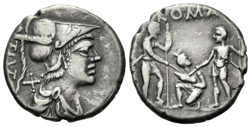 T. Veturius Gracchi f. Sempronianus. Denarius circa 137, AR 19.30 mm., 3.86 g.
...