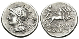 M. Baebius Q.f. Tampilus. Denarius circa 137