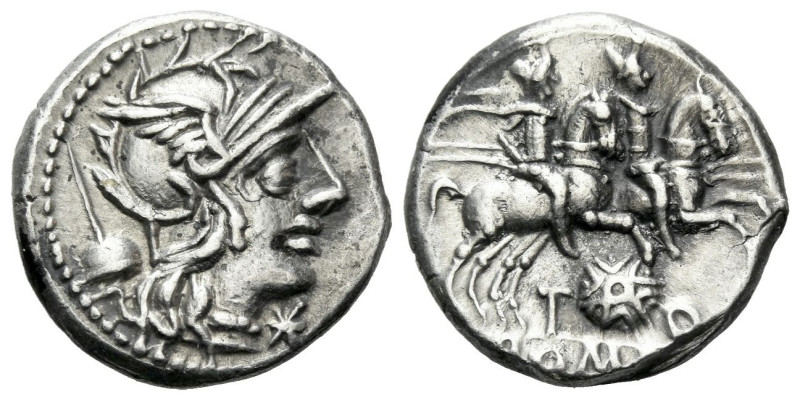 T. Quinctius Flamininus. Denarius circa 126, AR 17.10 mm., 3.94 g.
Helmeted hea...