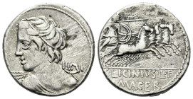 C. Licinius L.f. Macer. Denarius circa 84