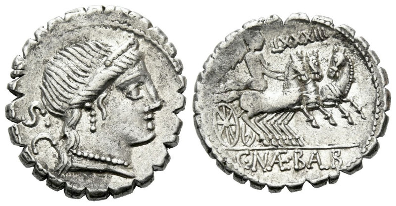 C. Naevius Balbus. Denarius serratus circa 80, AR 17.50 mm., 3.96 g.
Diademed h...