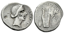 Q. Caepio Brutus Denarius circa 43-42