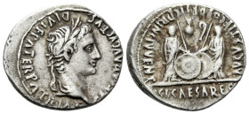 Octavian as Augustus, 27 BC – 14 AD Denarius Lugdunum circa 2 BC-4 AD - Ex Naville sale 60, 430