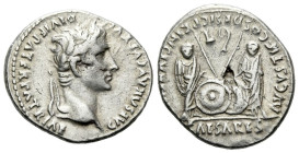 Octavian as Augustus, 27 BC – 14 AD Denarius Lugdunum 2 BC - 4 AD