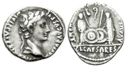 Octavian as Augustus, 27 BC – 14 AD Denarius Lugdunum 2 BC-4 AD