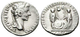 Octavian as Augustus, 27 BC – 14 AD Denarius Lugdunum 2 BC - 4 AD