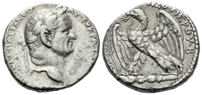 Vespasian, 69-79 Tetradrachm Antiochia circa 69-70, AR 24.00 mm., 14.96 g.
Laur...