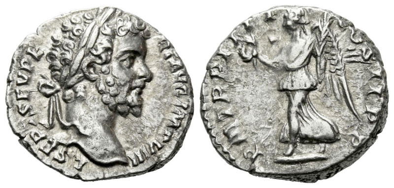 Septimius Severus, 193-211 Denarius circa 196-197, AR 17.30 mm., 3.50 g.
Laurea...