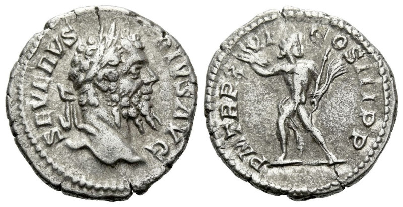 Septimius Severus, 193-211 Denarius circa 208, AR 18.30 mm., 3.26 g.
SEVERVS PI...