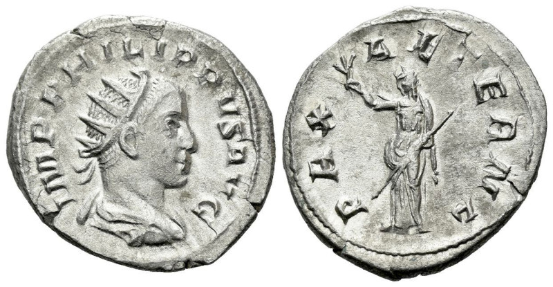 Philip II, 247-249 Antoninianus Rome circa 247-249, AR 22.00 mm., 3.85 g.
Radia...