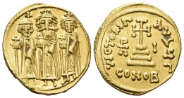 Heraclius, with Heraclius Constantine and Heraclonas, 610-641 Solidus Constantinople circa 636-637
