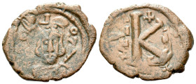 Tiberius III Apsimar. AD 698-705 Half Follis Constantinople circa 698-699