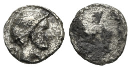 Etruria, Populonia. 5 Asses circa 3rd century BC. AR 13.56 mm, 1.73 g. 
Worn metal. Good Fine
Very Rare