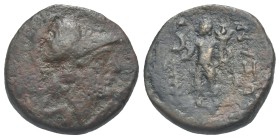 Calabria, Uxentum. Semis circa 125-90 BC. Æ 15.33 mm, 3.41 g.
Fine
From a Swiss collection, formed before 2005.