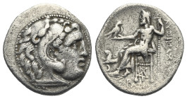 Kings of Thrace. Lysimachos, 305-281 BC. In the type of Alexander III. Drachm, 'Kolophon', circa 301-297 BC. AR 18.45 mm, 3.94 g. 
Porosity. About VF