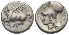 Corinthia, Corinth. Stater circa 350-285 BC. AR 20 mm, 8.50 g.
VF