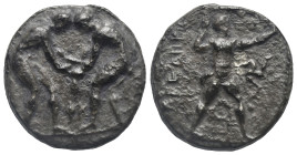 Pamphylia, Aspendos. Stater circa 380/75-330/25 BC. AR 20.77 mm, 9.61 g.
Dark patina. Good Fine