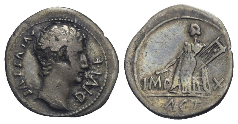 Augustus, 27 BC-14. Denarius, Lugdunum circa 15-13 BC. AR 20.77 mm, 3.22 g.
Exfo...