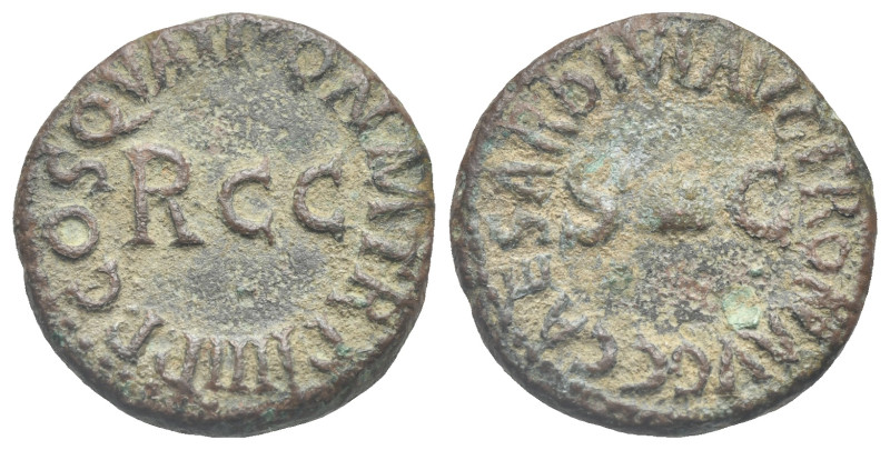 Gaius Caligula, 37-41. Quadrans, Rome circa 40-41. Æ 15.34 mm, 3.23 g. 
About VF...