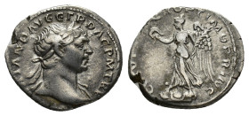 Traianus, 98-117. Denarius, Rome circa 103-111. AR 18.39 mm, 3.52 g.
Edge split. VF