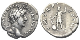 Hadrian, 117-138. Denarius, Rome circa 120-124. AR 18.22 mm, 3.25 g.
VF
From a Swiss collection, formed before 2005.