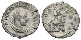 Gordianus III, 238-244. Antoninianus, Rome 243-244. AR 24.00 mm, 3.81 g.
About VF

From a Swiss collection, formed before 2005.