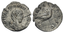 Diva Mariniana, wife of Valerianus I, died before 253. Denarius, Rome circa 254-256. AR 19.86 mm, 2.54 g.
Edge nicks, otherwise, about VF
From a Swiss...