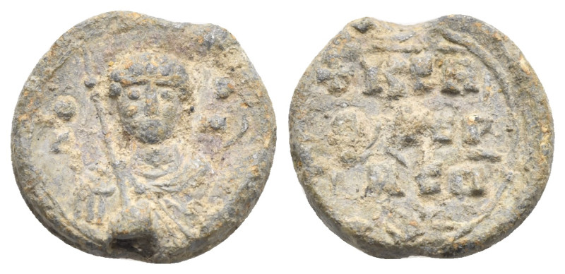 Byzantine Lead Seal. Iconographic type, circa 10th-12th centuries. Pb 16.95 mm, ...