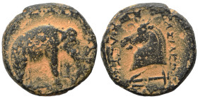 SELEUKID KINGS of SYRIA. Seleukos I Nikator, circa 300-281 BC. Ae (bronze, 7.15 g, 19 mm), Apameia. Elephant standing right. Rev. BAΣΙΛΕΩΣ ΣΕΛΕΥΚΟΥ He...