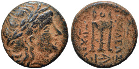 SELEUKID KINGS of SYRIA. Antiochos II Theos, 261-246 BC. Ae (bronze, 3.49 g, 16 mm), Antioch on the Orontes. Laureate head of Apollo right. Rev. ΒΑΣΙΛ...