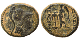 SELEUKID KINGS of SYRIA. Seleukos II Kallinikos, 246-226. Ae (bronze, 8.59 g, 20 mm), Antioch on the Orontes. Helmeted head of Athena right. Rev. ΒΑΣΙ...